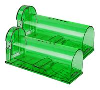 Small Humane Mouse Trap,transparent Live Mice Trap That Work, No Kill Catch Release Rat Trap, Plastic Mouse Trap Box Indoor Outdoor, 2 Pack