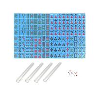 Small Mahjong Set, Small Chinese Style Mahjong Set Portable Small Mahjong Set For Travel, Compact Mahjong Set with Carrying Case, 144 Cards Dice Rulers Family-Friendly Mahjong Game For Picnics