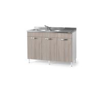 Small Mobile Mobiletto Sottolavello cucina ideale per cucine componibile con Ante colore Olmo (85x50x120)