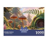 Small Mushrooms And One Fern in The Forest 1000 Pezzi Cartoncino Premium Puzzle Fairy Tale Landscape Antistress Gioco Creativo Puzzle Per Adulti E Bambini 38x26cm/1000pcs