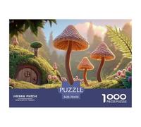Small Mushrooms And One Fern in The Forest 1000 Pezzi Cartone Robusto Puzzle Fairy Tale Landscape Immagini Vibranti Gioco Per Famiglie Puzzle Decorazioni Per La Casa 70x50cm/1000pcs