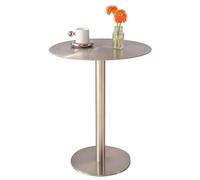 Small Narrow Side Table, Stainless Steel Bar Table End Table for Small Spaces, Sofa Beside Table Dining Kitchen Desk, Bistro Pub Table for Cocktail, Accent Table(40x40x75cm)