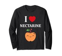 Small Nectarines Fruit Funny Simple i Love Nectarine Maglia a Manica