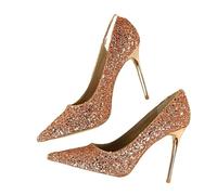 Small Nich Single Shoe Spring/Summer Item Slim Heel Pointed Shallow Mouth Work Shoes Temperament High Heels(Champagne,38)
