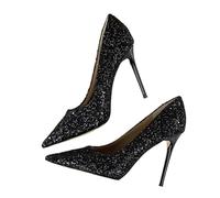 Small Nich Single Shoe Spring/Summer Item Slim Heel Pointed Shallow Mouth Work Shoes Temperament High Heels(Black,41)
