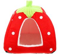 Small Pet Red Sleeping Tent Cartoon Design Non Slip Bottom Hideout