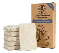 Small Planet AMZ® 2-in-1 spugna di luffa per bagno e cucina, set di 6 spugna per doccia e cucina sostenibile - zero rifiuti e senza plastica