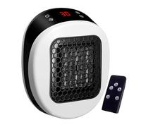 Small Plug In Electric Heater - Wall Outlet Space Heater, with Adjustable Thermostat, Compact Energy Efficient Heating Unit | Remote Controlled Warm Air Device, Cold Season Indoor Heaters for Office