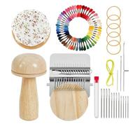 , Small Portable Sock Darning Kit, Home Supplies with Hooks, Yarn, Weaving, Mending, Repair, Sewing, Embroidery Making for Beginners