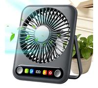 Small Quiet Desk Fan - Stepless Speed Digital Display, Rechargeable Battery Personal Cooler, Compact USB Table Air Circulator, Cordless Bedside Cooling Blower, Portable Mini Cruise Essential | For Off