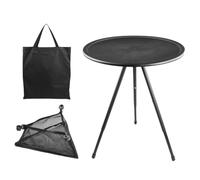 Small Round Outdoor Table - Foldable Travel Desk, Adjustable Portable Furniture, Compact Activity Table | Patio Beach Setup, BBQ Cooking Aid, Camping Outdoor Companion, Picnic Tables Organizer