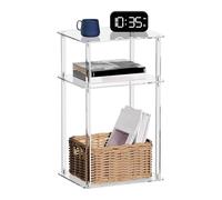Small Side Table, Acrylic End Stand, Transparent Tall Shelf, Space-Saving Frame, Multi-Functional Organizer Design, for Hotel Room, Dormitory Use, Apartment Corner, Bathroom, Rental, Restaurant