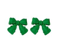 Small Simple And Cute Bow Earrings: Charming Accessories That Of Sweetness And To Your Look Orecchini E Collana Set Sposa (Green, One Size)