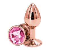 Small Size Metal Anal Beads Butt Plug Mini Rainbow Rose Gold Butt Plug Crystal Jewelry Trainer Anal Dildo Masturbation Sex Toy(2)