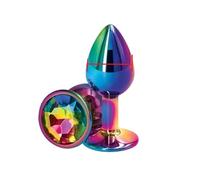 Small Size Metal Anal Beads Butt Plug Mini Rainbow Rose Gold Butt Plug Crystal Jewelry Trainer Anal Dildo Masturbation Sex Toy(24)