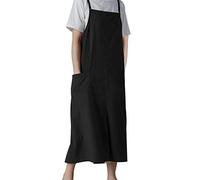 Small snail Grembiule da cucina da donna in stile giapponese regolabile impermeabile cotone lino grembiule con 2 tasche per negozio di fiori caffè artigianato cottura grembiuli di colore solido,