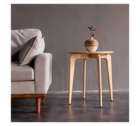Small Solid Wood Coffee Table Sofa Side Table End Table Living Room Bedside Round Side Table 19.7"×19.7"×19.7" Coffee Tea End Table (Color : Brown) (Natural)