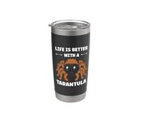 Small Spider quote funny Life is better with a tarantula Bicchiere termico in acciaio inox doppia parete