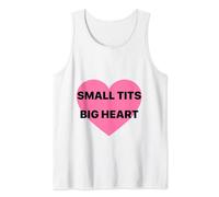 Small Tits Big Heart Silly Funny Joke Heart, cuore rosa Canotta