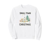 Small Town Christmas - Cozy Watercolor Church & Village Snow Felpa