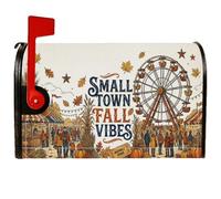 Small Town Fall - Coperture magnetiche per cassette postali con ruota | Illustrazione della ruota panoramica, copertura della cassetta delle lettere, scena del raccolto autunnale