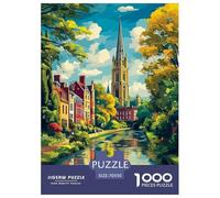 Small Town Scenery Puzzle Impossible 1000Pcs Interesting Decorazione Per La Casa. Giochi Rilassamento E Intelligence Per Adulti E Ragazzi Da 14 Anni 70x50cm/1000pcs