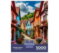 Small Town Street Scene Jigsaw Puzzle Impossible 1000 Pezzi Interesting Decorazione Per La Casa. Giochi Rilassamento E Intelligence Per Adulti E Ragazzi Da 14 Anni 70x50cm/1000pcs