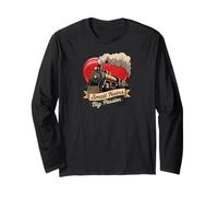 Small Trains Big Passion Steam Train Model Railroad Hobby Maglia a Manica