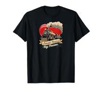 Small Trains Big Passion Steam Train Model Railroad Hobby Maglietta