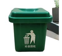 Small Trash Can, Bathroom Waste Bin, Wall-Mounted Covered Container, Creative Storage Box, Compact Garbage Holder, Ideal for Window Sill, Bedroom, Sinks, WC, Home Tavoli, Kitchen, Color Green