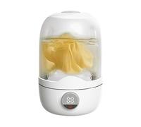 Small Washing Machine, Compact Washer, 2000mAh Rechargeable Laundry Cup, Quiet Low-Power Design, Lightweight and Easy to Use, Ideal for Socks, Towels, Bra, Travel, White/Pink