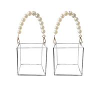 Small Wedding Flower Basket - 12x12x12cm Clear Acrylic Empty Bouquet Bags
