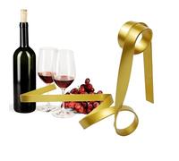 Small Wine Rack, Suspended Metal Ribbon Design Wine Holder 35.5x16.5x15cm, Elegant Liquor Bottle Display, Space-Saving Organizer for Kitchen Bar Storage, Home Cellar