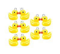 Small Yellow Duck Pendants Resin Duck Keychain Decor DIY Jewelry Accessories 10PCS,Resin Duck Pendant