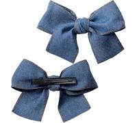SmallCat 2 fiocchi per capelli blu da 11,1 cm con clip a coccodrillo, forcina vintage con fiocco, fermagli per capelli antiscivolo, accessori per capelli da donna, sottili, lisci, ricci e lunghi