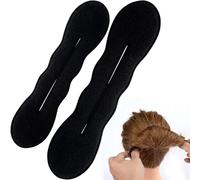 SmallCat 2 spugnette per chignon, colore nero, per acconciature da donna, 2 misure, antiscivolo, accessori per acconciature per matrimoni, festival, uso quotidiano