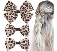 SmallCat 3 fermagli per capelli leopardati, graziose clip per capelli da donna con stampa leopardata, fermagli vintage per capelli lunghi (2 stili)