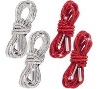 SmallCat Stringhe per scarpe con strass, corde per scarpe glitterate per scarpe da ginnastica, accessori di ricambio con coulisse, Bianco, Rosso, 2 paia, 47", 120cm