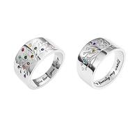 Smallduuck Anello personalizzato con albero genealogico con 1-14 pietre di nascita Anello d'argento Promessa regalo per lui Anniversario della festa del papà,Stile 7