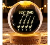 Smallduuck Best Dad By Far Lampada a sfera di cristallo personalizzata con nomi personalizzati per papà festa del papà lampada a sfera di cristallo regalo per papà, nonno, marito, Natale, anniversario