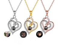 Smallduuck Collana personalizzata con foto del cuore Collana con proiezione di immagini Ti amo Collana 100 lingue per donne ragazze Regalo commemorativo per Natale Compleanno Anniversario,Stile 12