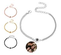 Smallduuck Personalizzati circolare proiezione foto bracciali Bracciale per le coppie Bracciale ti amo Bracciale Regali per la festa della mamma San Valentino Anniversario, Stile 4