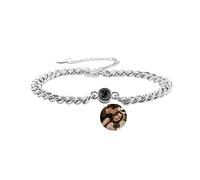 Smallduuck Personalizzati circolare proiezione foto bracciali con immagine all'interno proiezione coppia bracciale ti amo Bracciale Regali per la festa della mamma San Valentino Anniversario, stile 5
