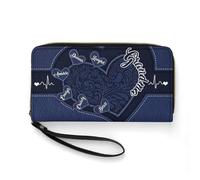 Smallduuck Personalizzato Grandmas Little Sweethearts Portafoglio con 1-15 Nome Personalizzato PU Pelle Nonna Portafoglio Lungo, Portafoglio-3 della nonna, 19.7 * 10.5cm