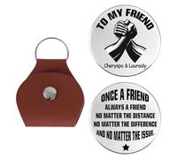 Smallduuck Portachiavi da tasca per fratello e sorella con nome, personalizzabile, 2D, piatto, per amicizia, idea regalo, Amico-3, 7*4.8cm/2.76*1.89 inch