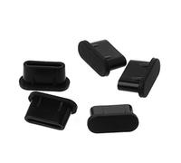 smallJUN, 5 Pezzi di Tipo C Tappo Antipolvere USB di Ricarica per Samsung Huawei Smart Phone Accessori, Silicone, Nero, 1.0x0.6x0.4cm/ 0.39x0.24x0.16in