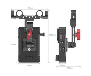 SmallRig 3499B Adattatore per batteria con attacco a V Piastra con braccio di estensione