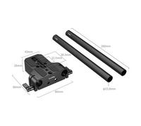 SmallRig 5609 Piastra di montaggio inferiore con doppio morsetto per asta da 15 mm