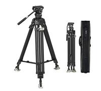 SmallRig AD-100 FreeBlazer - Treppiede in fibra di carbonio per impieghi gravosi, treppiede video da 78" con sistema di bloccaggio a un passo, testa fluida a 360° e piastra a sgancio rapido a doppia