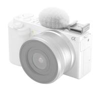 SMALLRIG Adattatore Slitta Paravento Bianco per sony ZV - 4734 | Adattatore Cold Shoe con Parabrezza Peloso per Sony ZV-E10/ZV-E1/ZV-1, colore Bianco